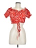 Shein Red Short Sleeve Blouse Size 6 - photo 1