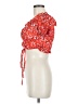 Shein Red Short Sleeve Blouse Size 6 - photo 5