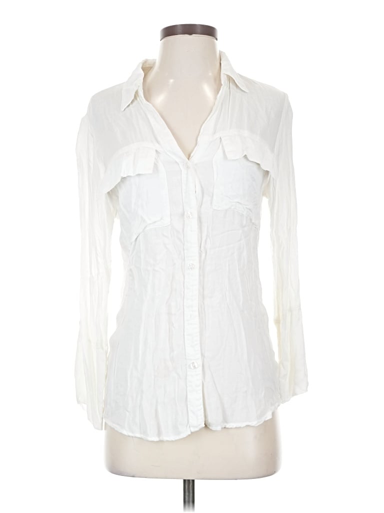 Pre-owned Bella Dahl 3/4 Sleeve Blouse In Ivory