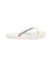 Unbranded White Purple Flip Flops Size 2 - 3 Youth - photo 1