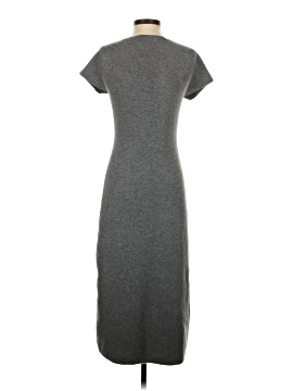 slim fit dress slacks Zara Woman Gray V-Neck Pleated Midi Dress