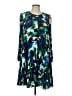 DKNY 100% Polyester Print Blue Casual Dress Size 12 - photo 1