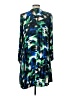 DKNY 100% Polyester Print Blue Casual Dress Size 12 - photo 2