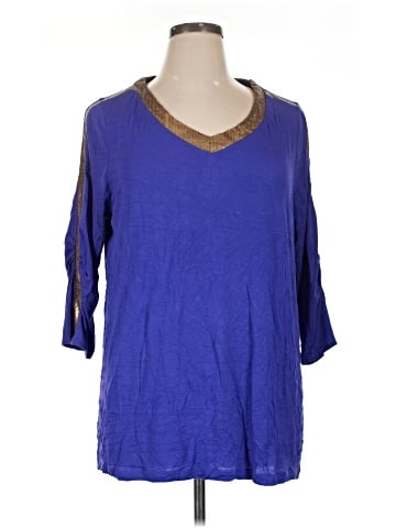 Belle Gray by Lisa Rinna 3/4 Sleeve Top (view 1)