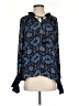 Figue Blue Long Sleeve Silk Top Size XS - photo 1