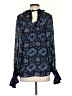 Figue Blue Long Sleeve Silk Top Size XS - photo 2