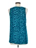 Ann Taylor 100% Polyester Teal Sleeveless Blouse Size M - photo 2