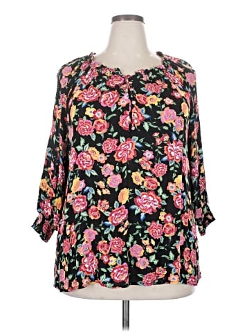 Indigo Rose 3/4 Sleeve Blouse (view 1)
