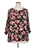 Indigo Rose 100% Polyester Black 3/4 Sleeve Blouse Size 2X - photo 1