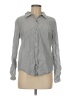 Soft Joie 100% Cotton Chevron-herringbone Gray Long Sleeve Button-Down Shirt Size M - photo 1