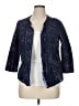 Coldwater Creek 100% Cotton Polka Dots Blue Blazer Size 16 - photo 1