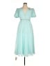 Self-Portrait 100% Polyester Teal Cocktail Dress Size 10 - photo 1