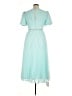 Self-Portrait 100% Polyester Teal Cocktail Dress Size 10 - photo 2