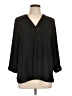 Left Coast by Dolan 100% Polyester Black 3/4 Sleeve Blouse Size L - photo 1