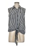 INC International Concepts 100% Polyester Stripes Blue Sleeveless Blouse Size 6 - photo 1