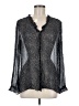 Jigsaw Polka Dots Silver Long Sleeve Blouse Size 8 - photo 1