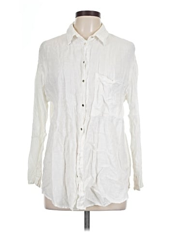 Zara Basic Long Sleeve Button-Down Shirt (view 1)