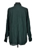 Fun2Fun Solid Green Long Sleeve Button-Down Shirt Size L - photo 2