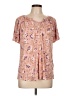 Chaps 100% Viscose Floral Pink Short Sleeve T-Shirt Size L - photo 1