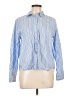 Modern Works 100% Cotton Stripes Blue Long Sleeve Blouse Size L - photo 1