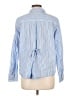 Modern Works 100% Cotton Stripes Blue Long Sleeve Blouse Size L - photo 2