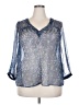 Lucca Couture 100% Polyester Silver 3/4 Sleeve Blouse Size XXL - photo 1