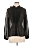 H&M 100% Polyester Black Long Sleeve Blouse Size 10 - photo 1