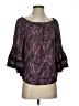 Solitaire 100% Rayon Burgundy 3/4 Sleeve Blouse Size S - photo 1