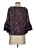 Solitaire 100% Rayon Burgundy 3/4 Sleeve Blouse Size S - photo 2