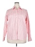Lands' End 100% Baumwolle Checkered-gingham Pink Long Sleeve Button-Down Shirt Size 20W - photo 1