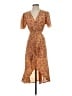 Shein 100% Polyester Paisley Orange Cocktail Dress Size 4 - photo 1