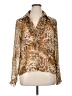 Metrostyle 100% Polyester Animal Print Gold Long Sleeve Blouse Size 16 - photo 1