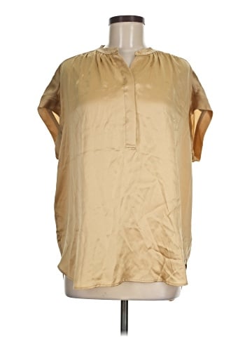 Vince. Short Sleeve Silk Top (view 1)