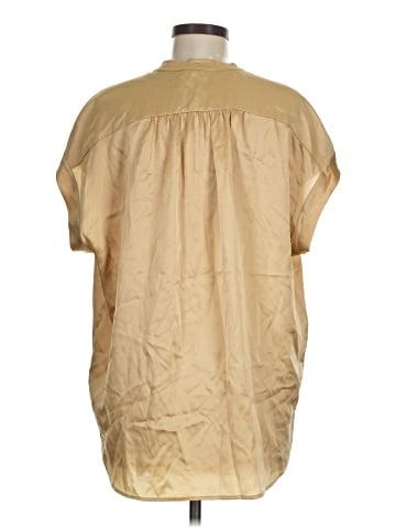 Vince. Short Sleeve Silk Top (view 2)