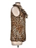 Chaus 100% Polyester Animal Print Brown Sleeveless Blouse Size 10 - photo 4