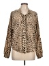 Love 21 100% Polyester Animal Print Tan Long Sleeve Blouse Size L - photo 1