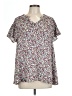 Lane Bryant 100% Polyester Silver Short Sleeve Blouse Size 10 - 12 Plus - photo 1
