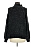 Ann Taylor LOFT 100% Polyester Tweed Gray Turtleneck Sweater Size M - photo 2