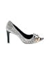 Tory Burch Houndstooth Silver Blue Heels Size 7 1/2 - photo 1