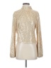 Shein Metallic Gold Long Sleeve Blouse Size 4 - photo 1