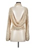 Shein Metallic Gold Long Sleeve Blouse Size 4 - photo 2