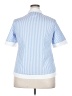 Unbranded 100% Polyester Stripes Blue Short Sleeve Blouse Size XXL - photo 2