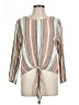 T. Rose Stripes Tan Long Sleeve Blouse Size L - photo 1