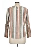 T. Rose Stripes Tan Long Sleeve Blouse Size L - photo 2