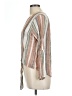 T. Rose Stripes Tan Long Sleeve Blouse Size L - photo 5
