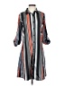 Assorted Brands 100% Polyester Stripes Gray Casual Dress Size S - photo 1