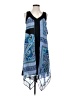 AB Studio 100% Polyester Paisley Blue Casual Dress Size S - photo 1