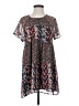 Wolven 100% Polyester Print Brown Casual Dress Size S - photo 1