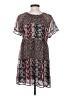 Wolven 100% Polyester Print Brown Casual Dress Size S - photo 2