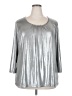 Ruby Rd. Metallic Silver 3/4 Sleeve Top Size 2X - photo 1